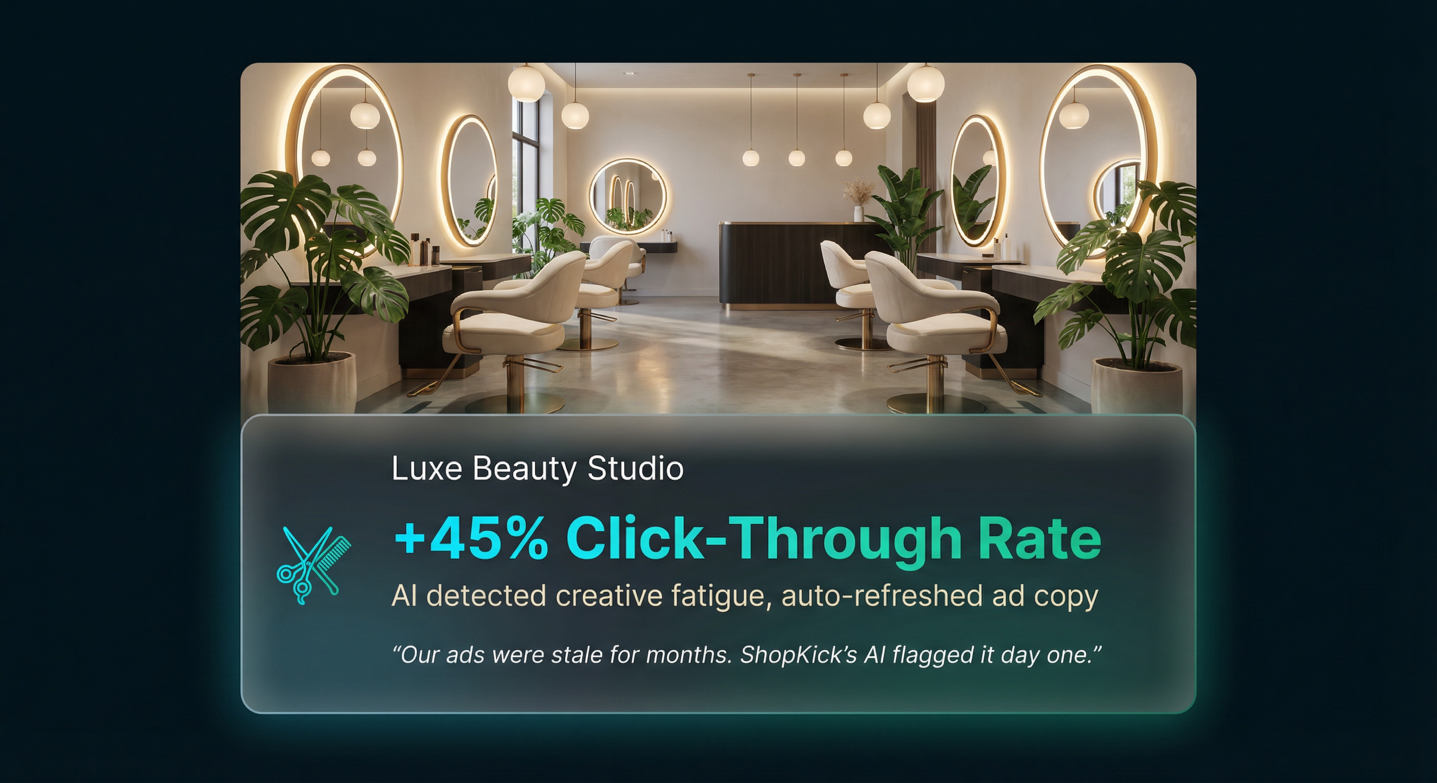Luxe Beauty Studio case study: +45% click-through rate after AI detected creative fatigue